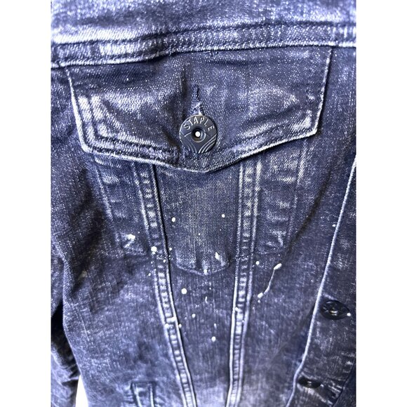 STAPLE‎ Mens XL Distressed Denim Jacket with Paint Splatter & Patchwork NWT - Picture 8 of 15